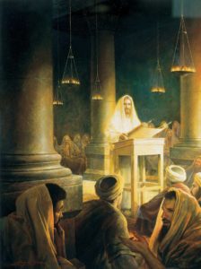 Christ teaching in the synagogue