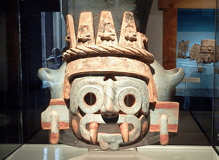 The storm god Tlaloc and his goggles.